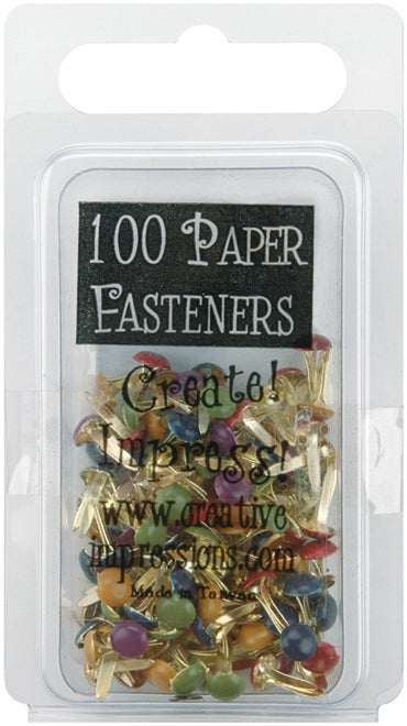 Creative Impressions Mini Metal Paper Fasteners 3mm 100/Pkg-Round - Matte Heritage