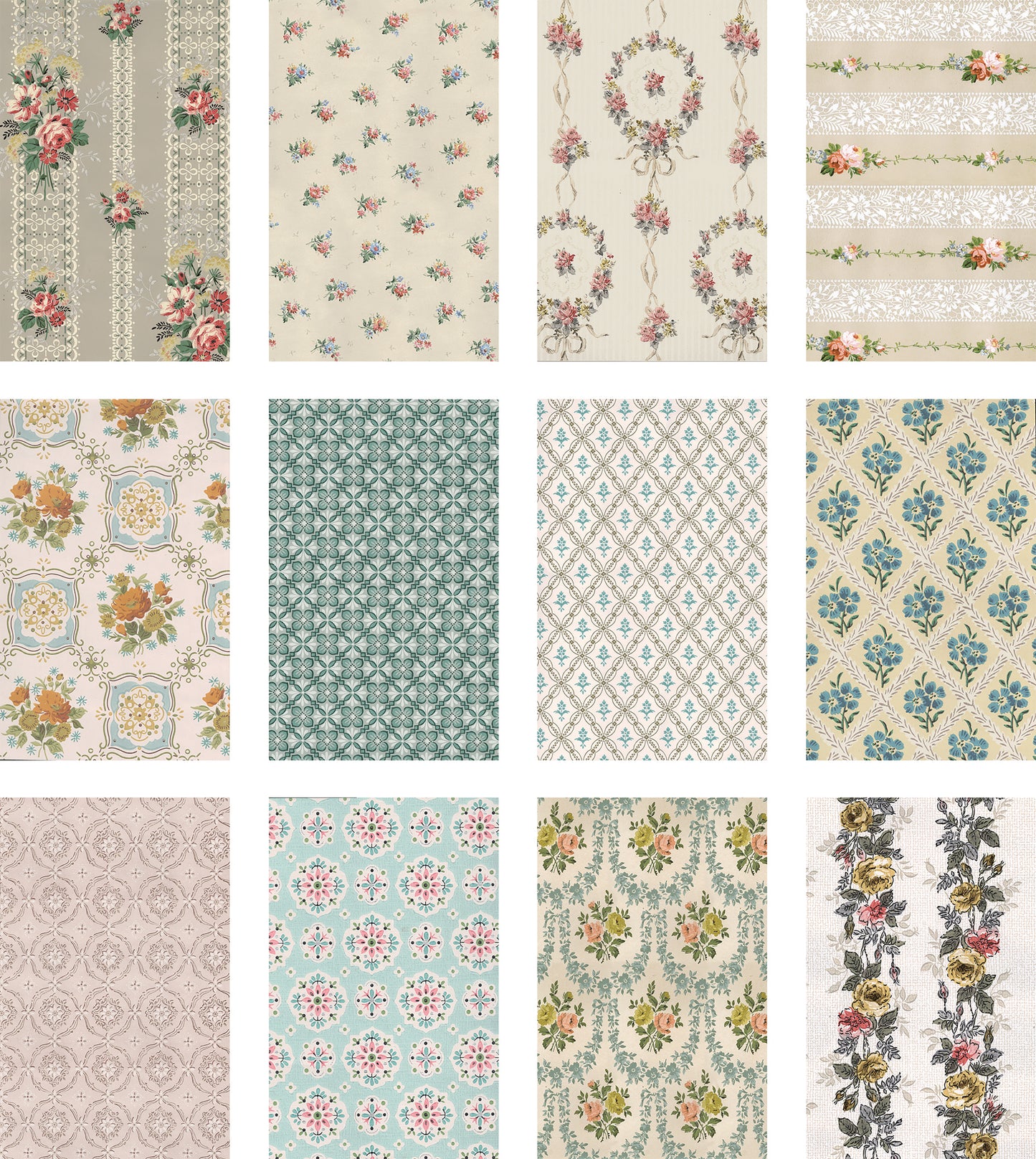 Idea-Ology Worn Wallpaper 5"X8"-24 Pieces