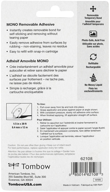 Mono Adhesive Dispenser Removable-.33"X39'