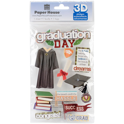 Paper House 3D Stickers 4.5"X7.5" -Graduation Day