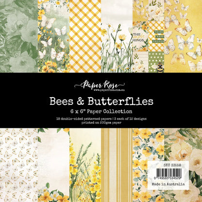Paper Rose - Bees & Butterflies 6 x 6 Paper Collection