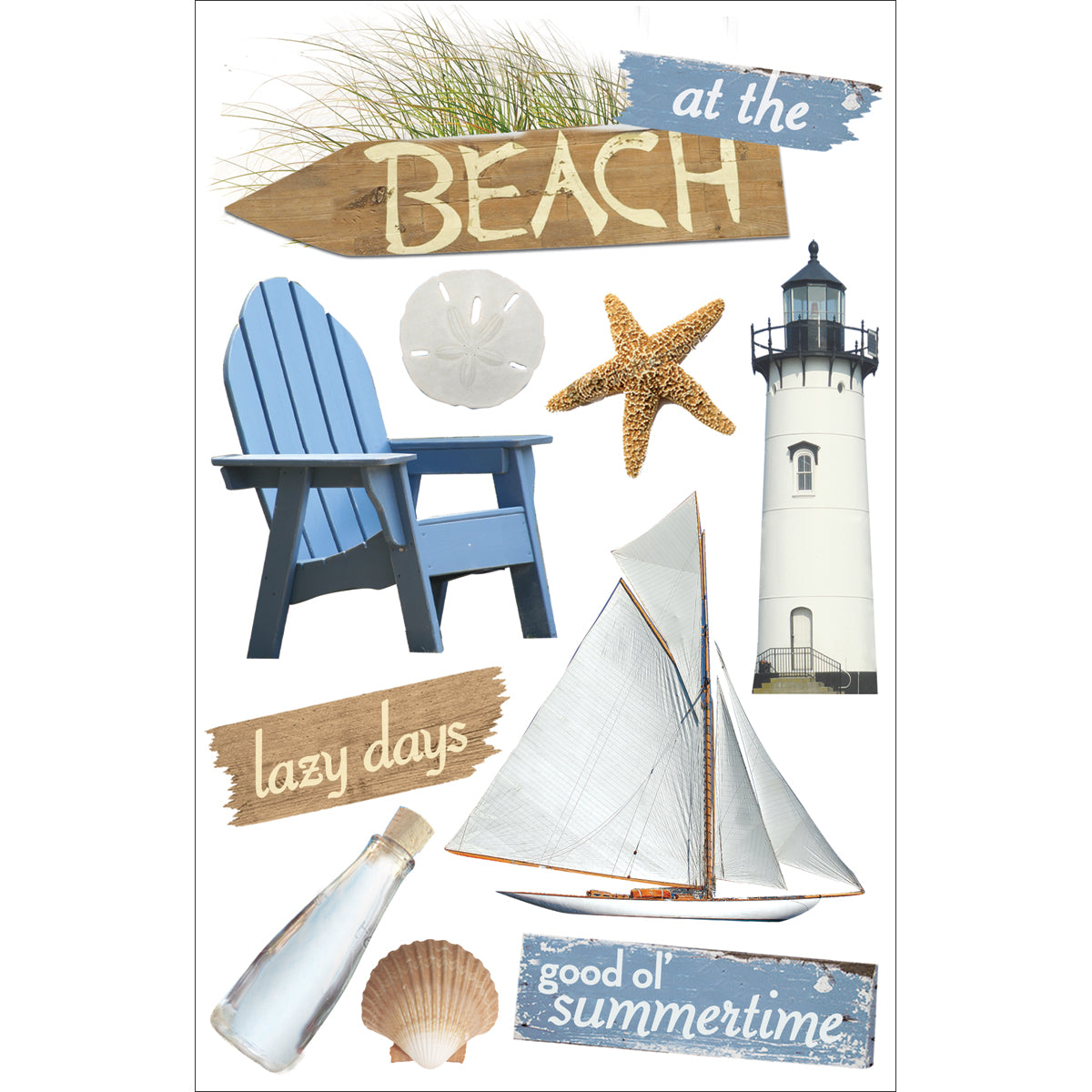 Paper House 3D Stickers 4.5"x8.5"-At The Beach