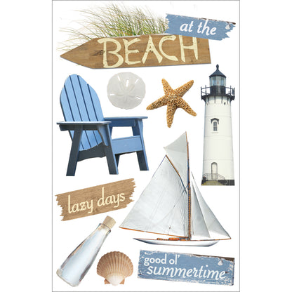 Paper House 3D Stickers 4.5"x8.5"-At The Beach