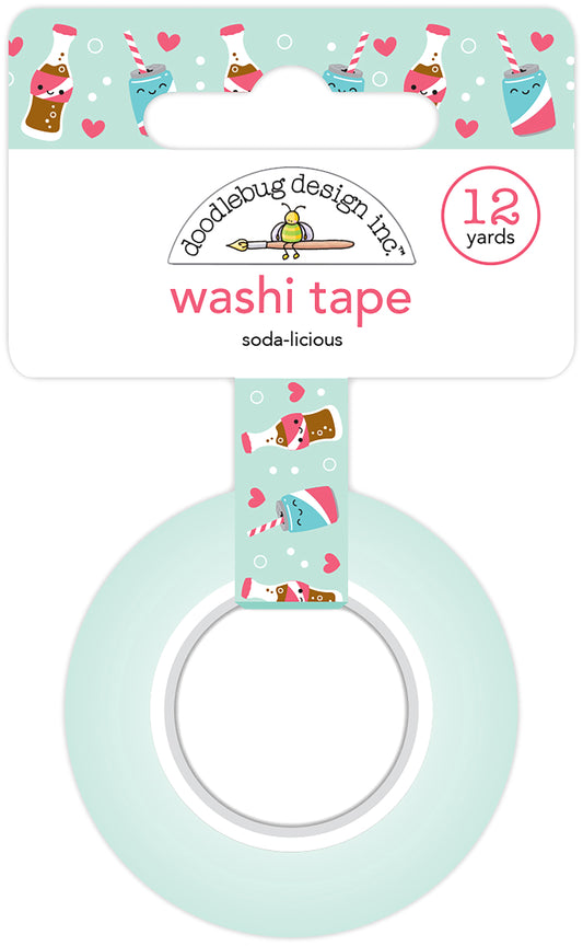 Doodlebug Washi Tape 15mmX12yd-Soda-Licious, Bar-B-Cute