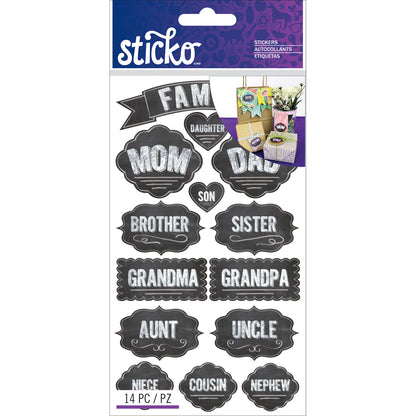 Sticko Chalk Label Stickers-Family