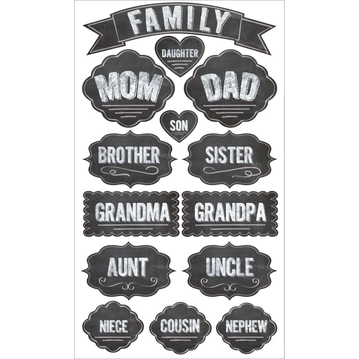 Sticko Chalk Label Stickers-Family