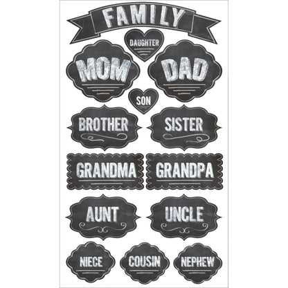 Sticko Chalk Label Stickers-Family