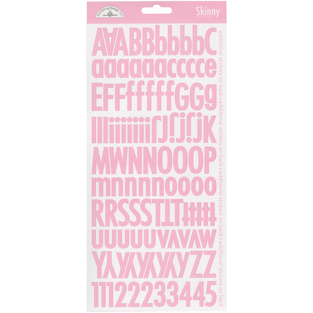 Doodlebug Skinny Cardstock Alpha Stickers 6"x13" 2/Pkg-Lily White