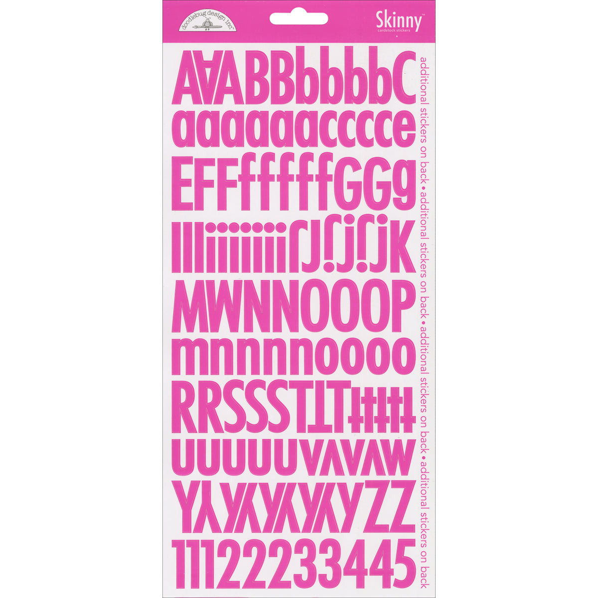 Doodlebug Skinny Cardstock Alpha Stickers 6"x13" 2/Pkg-Lily White