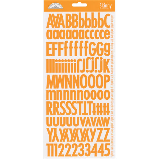 Doodlebug Skinny Cardstock Alpha Stickers 6"x13" 2/Pkg-Lily White