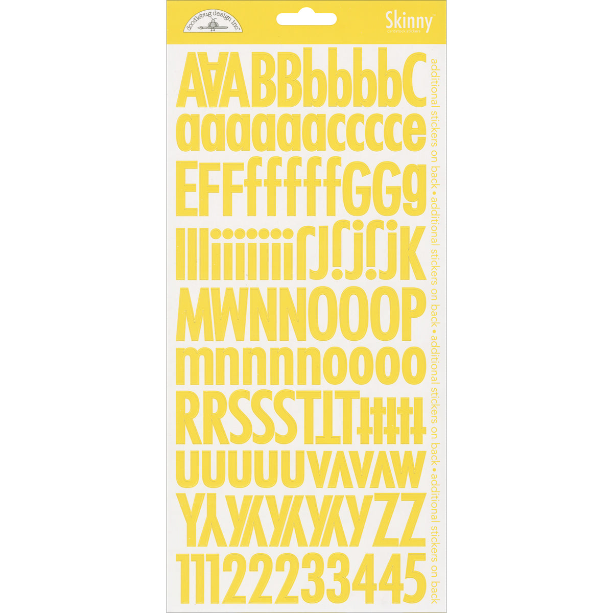 Doodlebug Skinny Cardstock Alpha Stickers 6"x13" 2/Pkg-Lily White