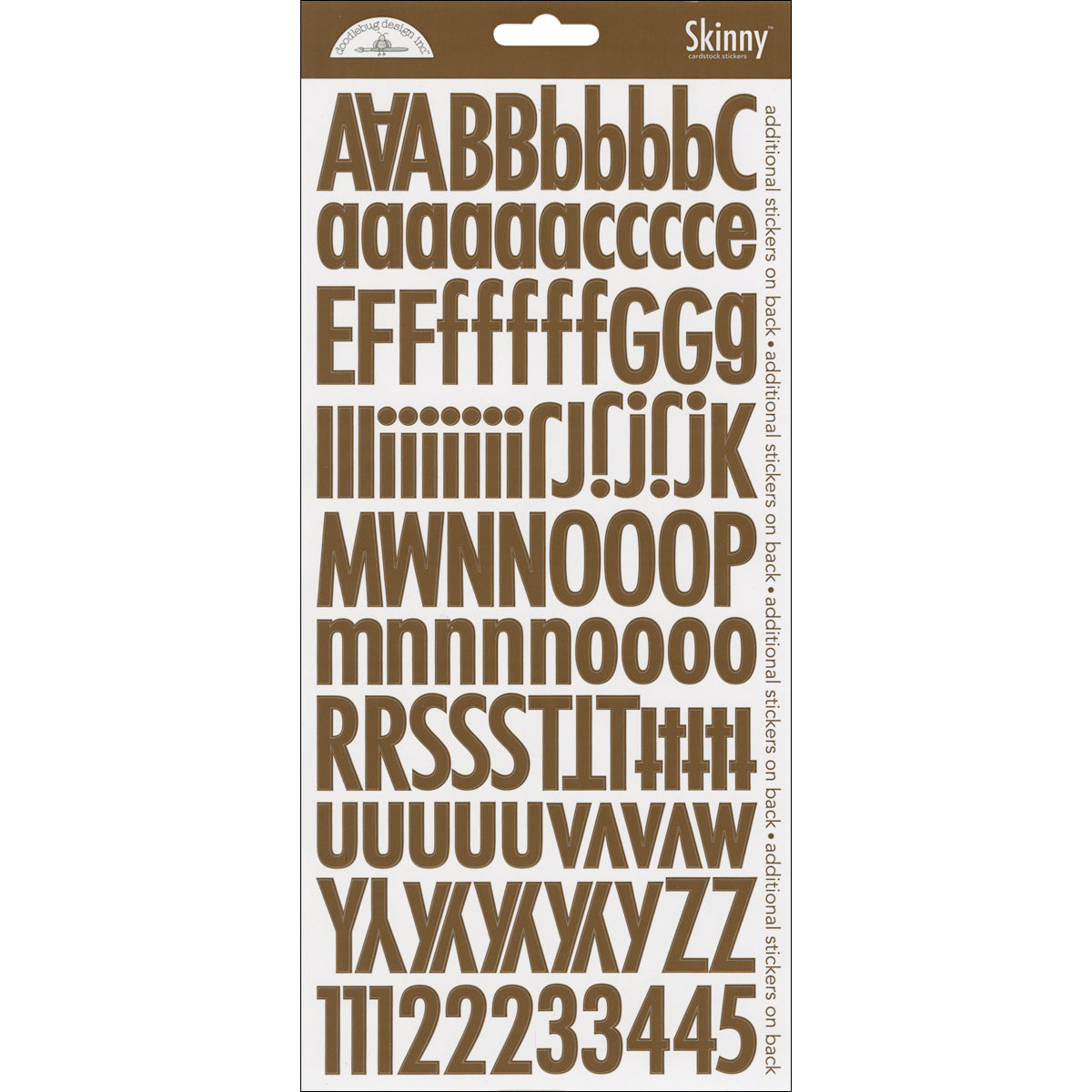 Doodlebug Skinny Cardstock Alpha Stickers 6"x13" 2/Pkg-Lily White