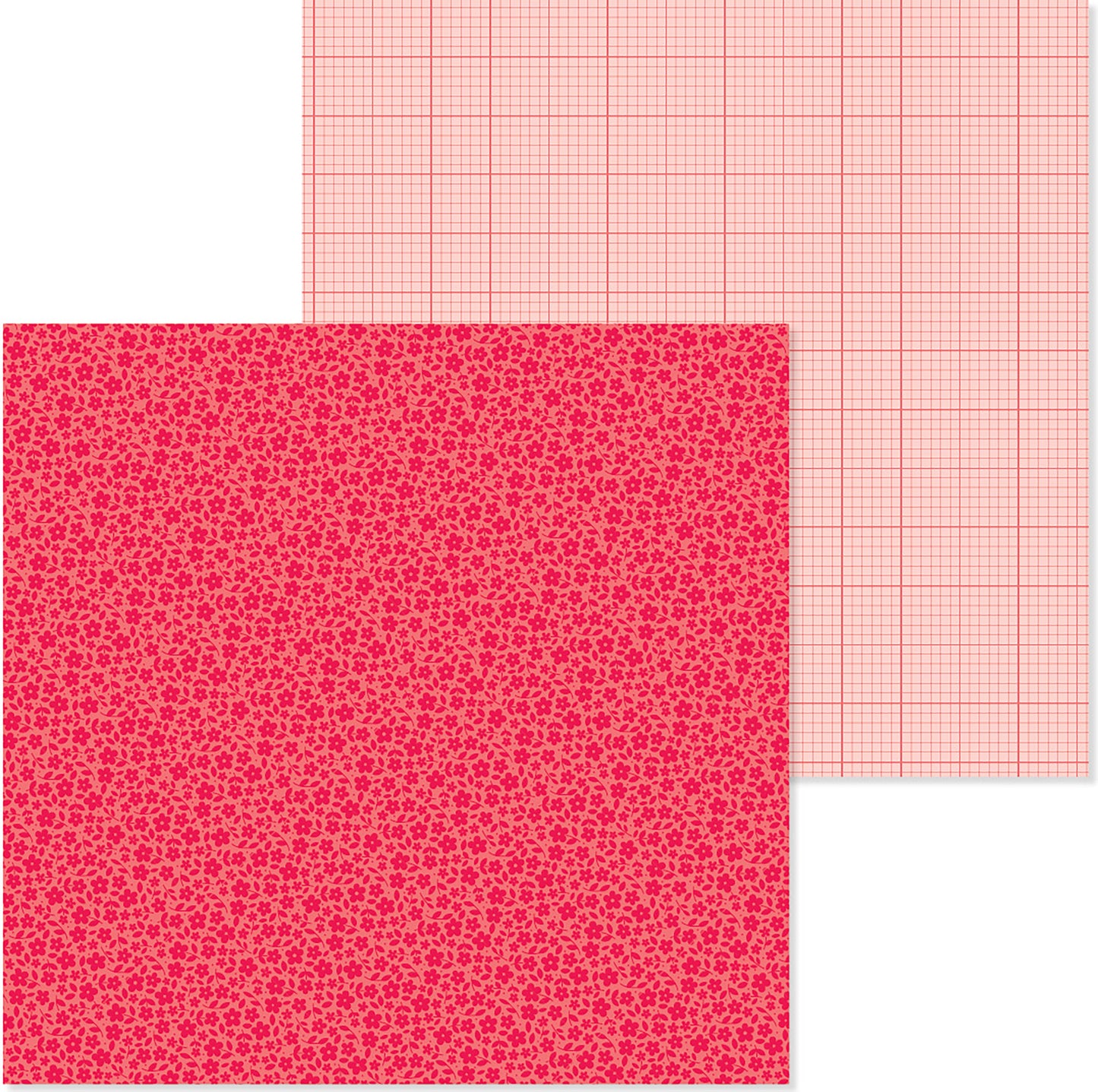 Doodlebug Petite Prints Floral/Graph Cardstock 12"X12"- Select Style