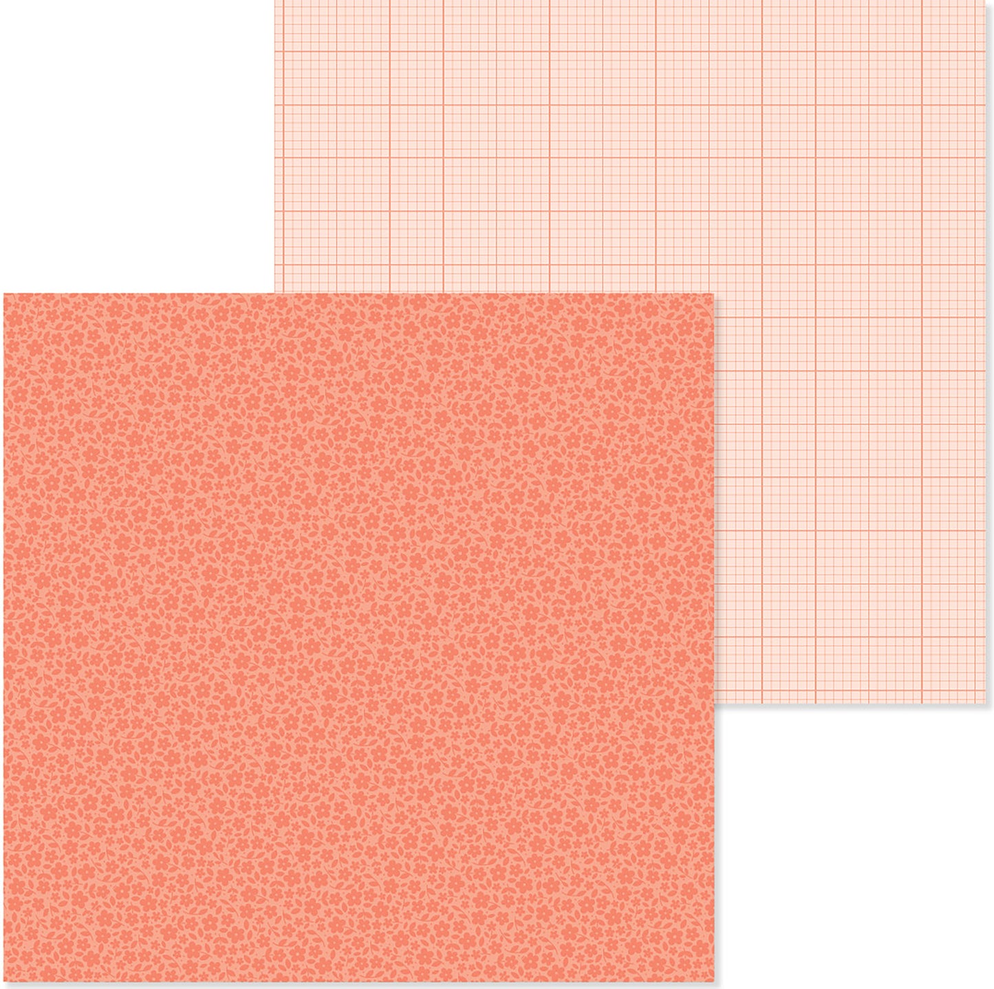 Doodlebug Petite Prints Floral/Graph Cardstock 12"X12"- Select Style