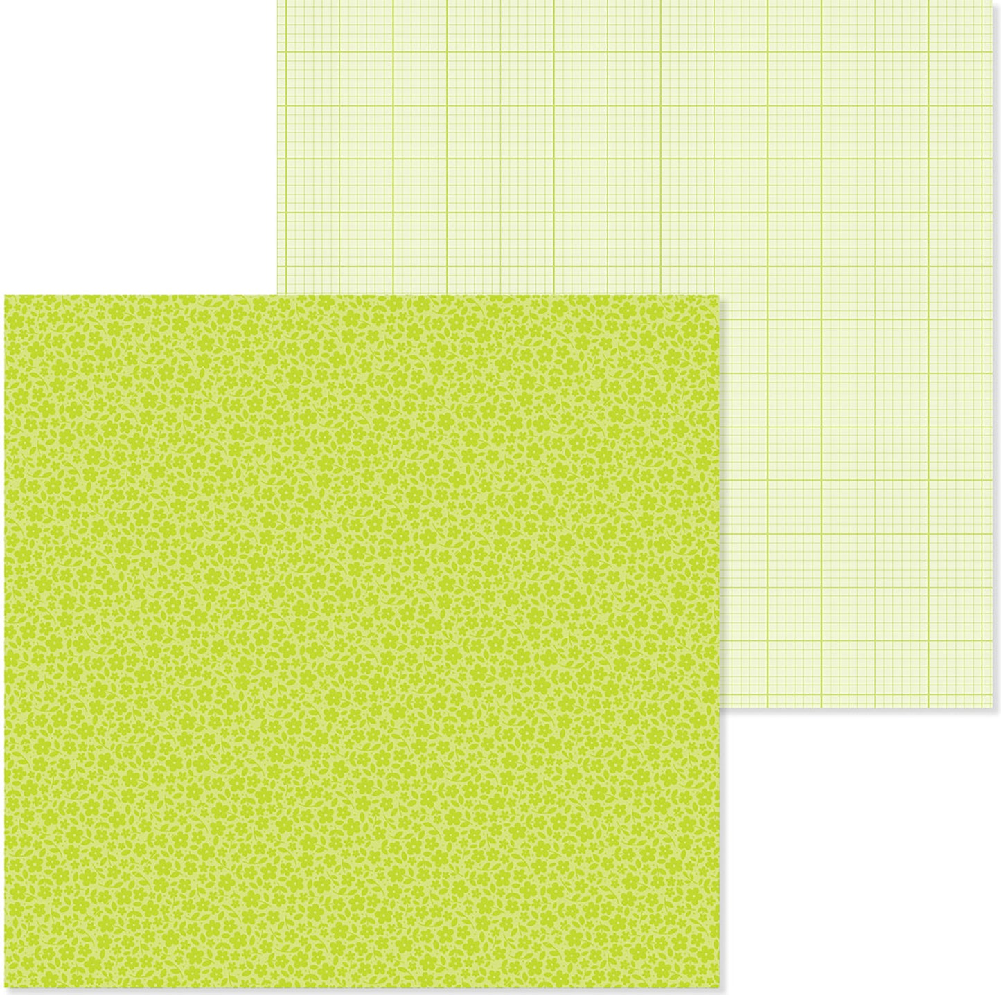 Doodlebug Petite Prints Floral/Graph Cardstock 12"X12"- Select Style