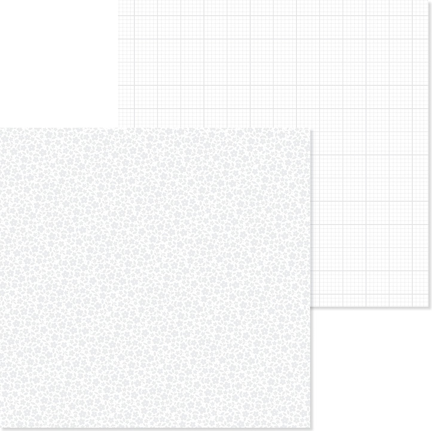 Doodlebug Petite Prints Floral/Graph Cardstock 12"X12"- Select Style