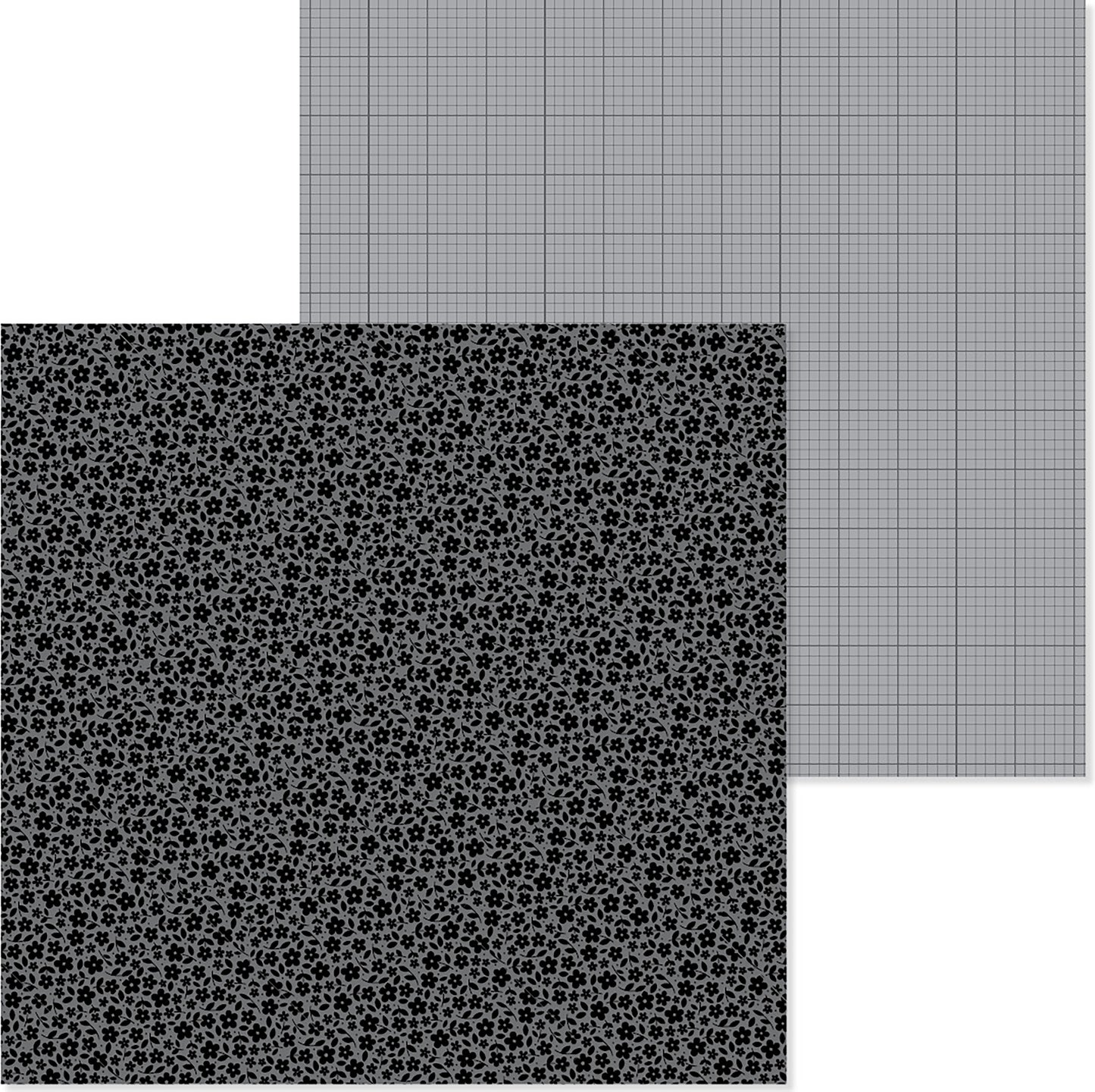 Doodlebug Petite Prints Floral/Graph Cardstock 12"X12"- Select Style