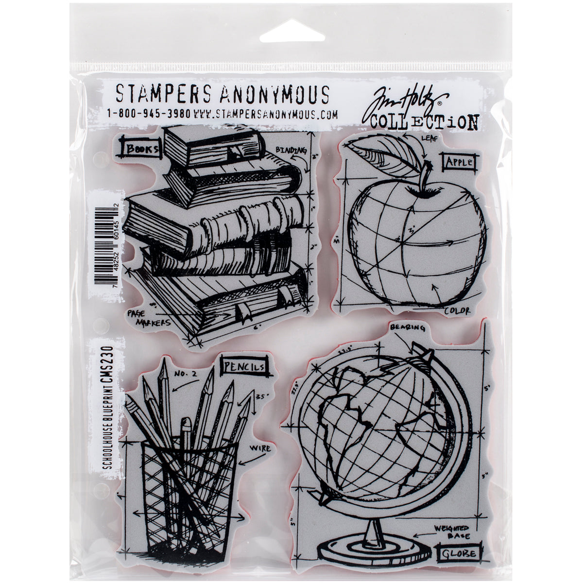 Tim Holtz Cling Stamps 7"X8.5"-