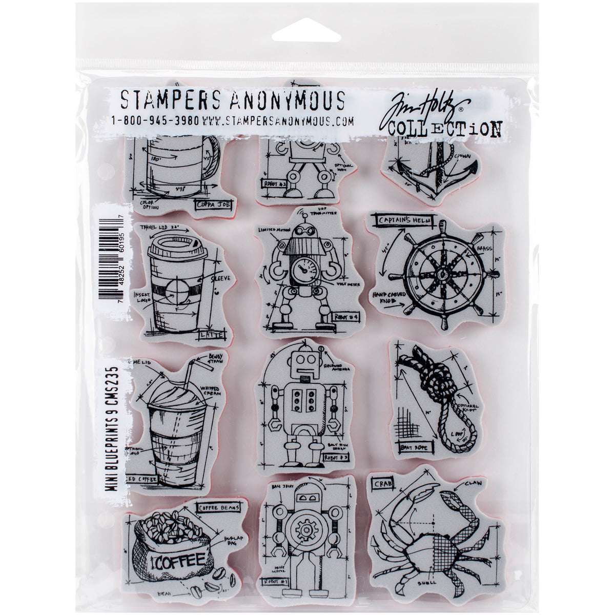 Tim Holtz Cling Stamps 7"X8.5"-