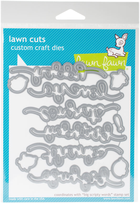 Lawn Cuts Custom Craft Die-Big Scripty Words