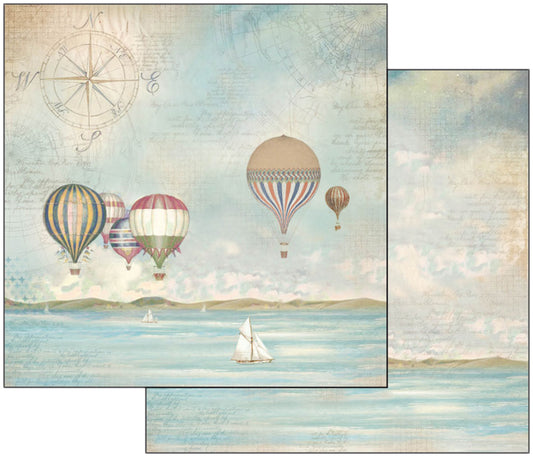 Stamperia Double-Sided Cardstock 12"X12"-Sea Land Balloons