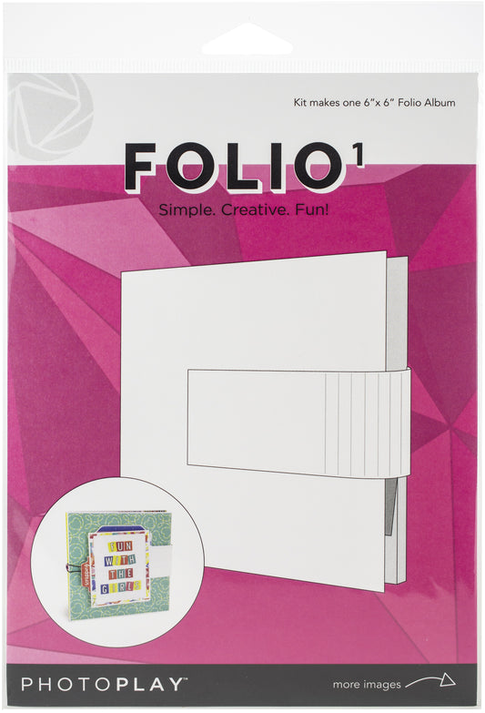 PhotoPlay Maker Series Folio 6"X6"-White