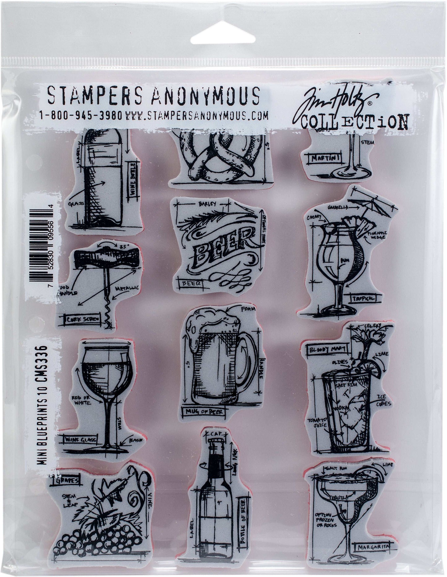 Tim Holtz Cling Stamps 7"X8.5"-