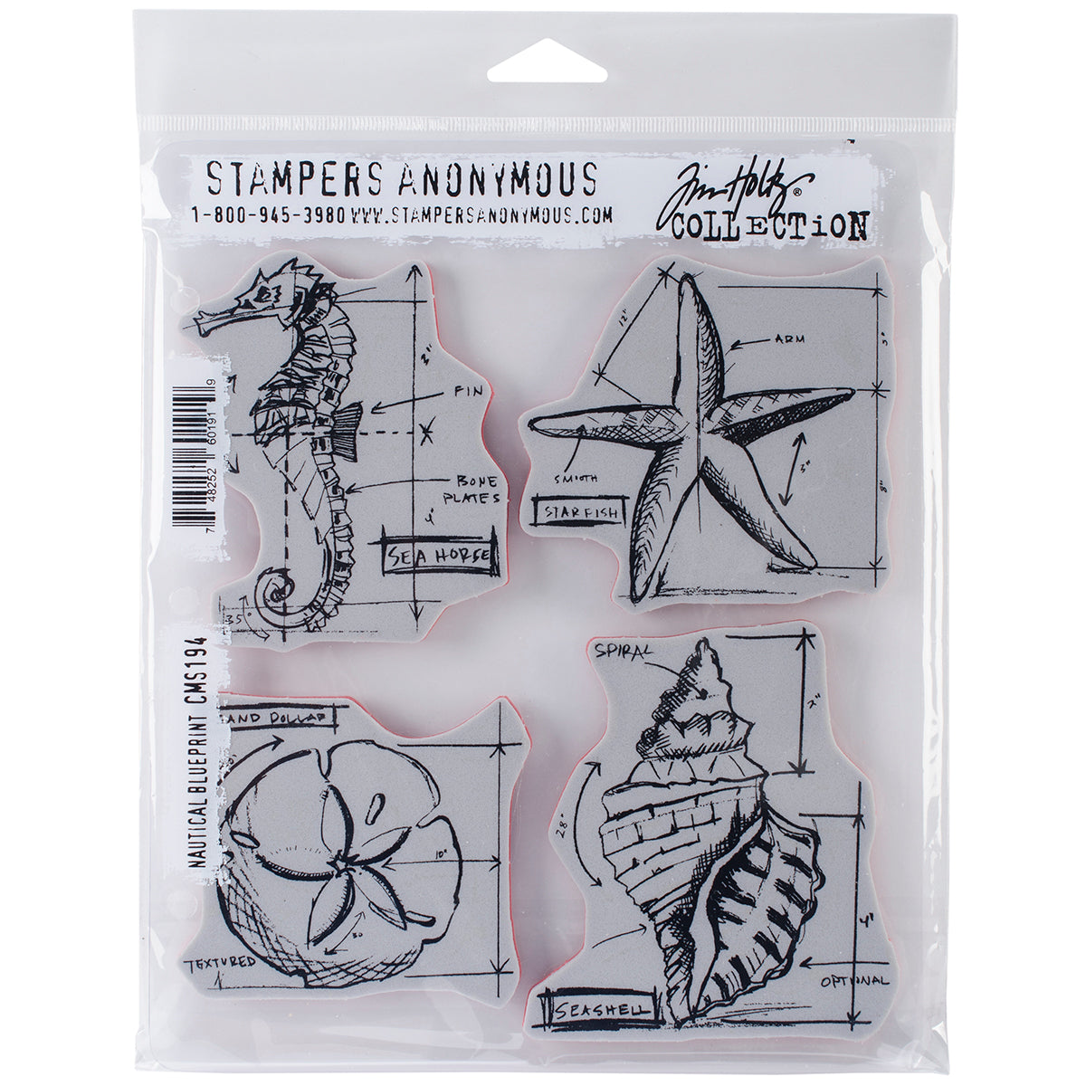 Tim Holtz Cling Stamps 7"X8.5"-