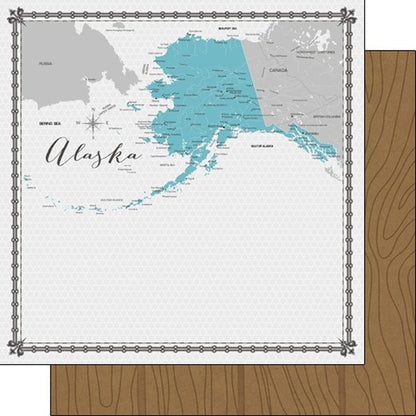 Alaska Memories Map 12 x 12 paper