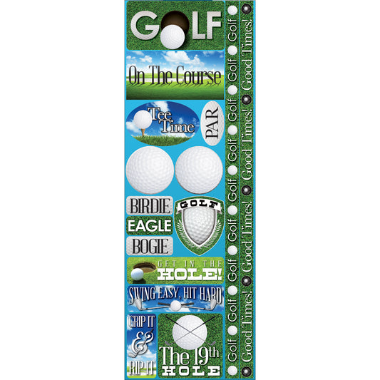 Reminisce Signature Series Cardstock Combo Sticker 4.25"X12"-Golf