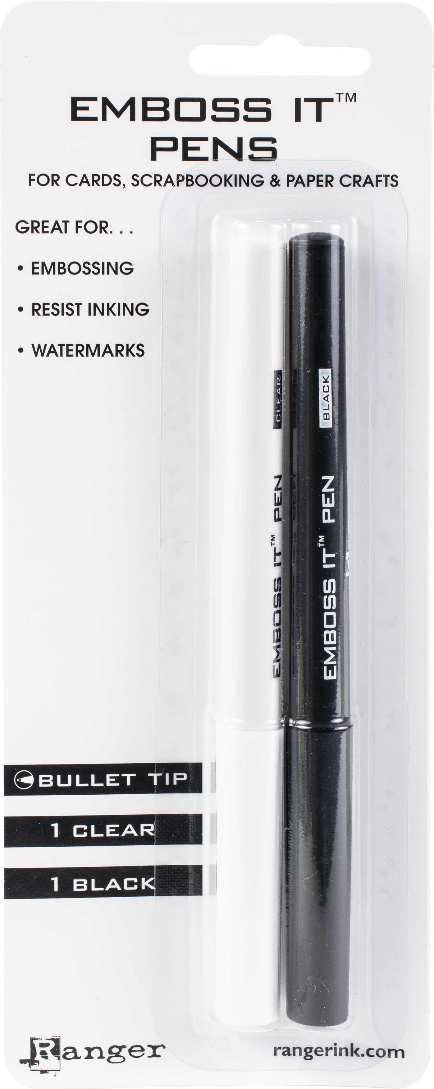 Ranger Emboss It Pens 2/Pkg-Black & Clear