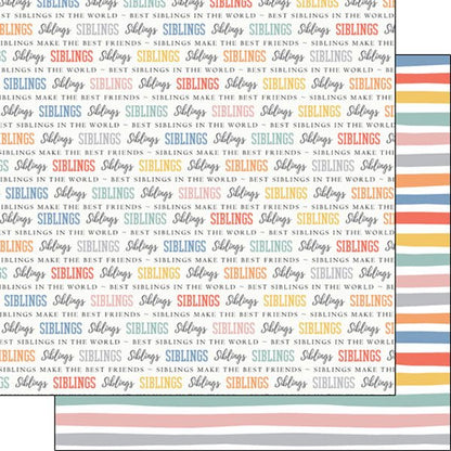 Siblings Double Sided 12 x 12 inch Scrapbook Paper