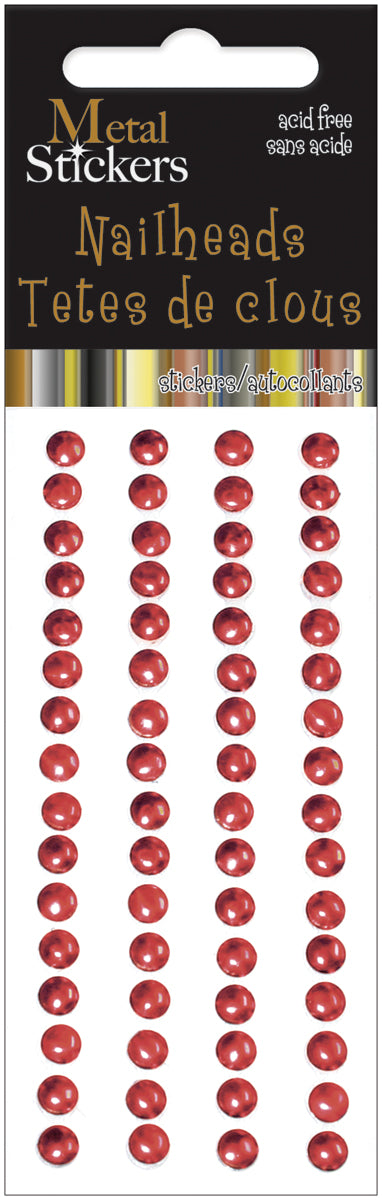 Mark Richards Metal Stickers Nailheads 5mm Round 64/Pkg-Silver