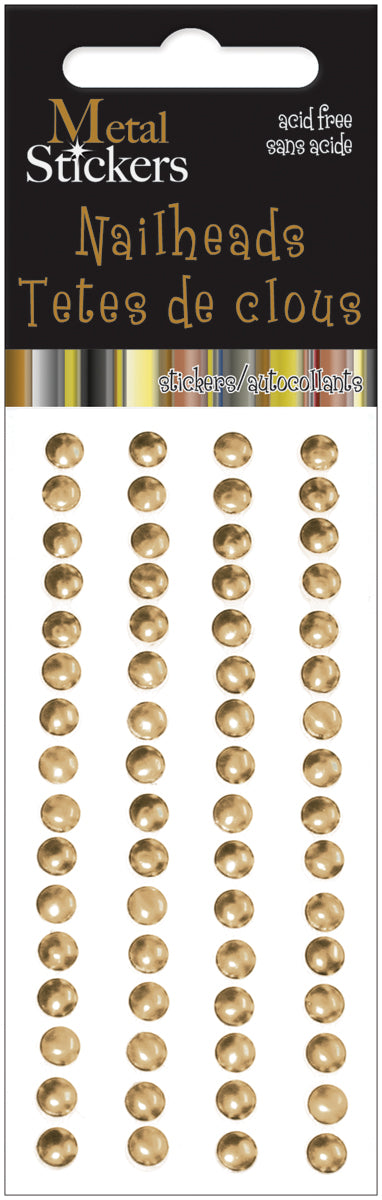 Mark Richards Metal Stickers Nailheads 5mm Round 64/Pkg-Silver