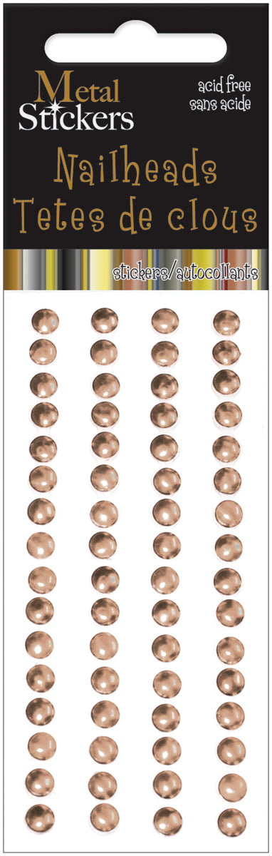 Mark Richards Metal Stickers Nailheads 5mm Round 64/Pkg-Silver