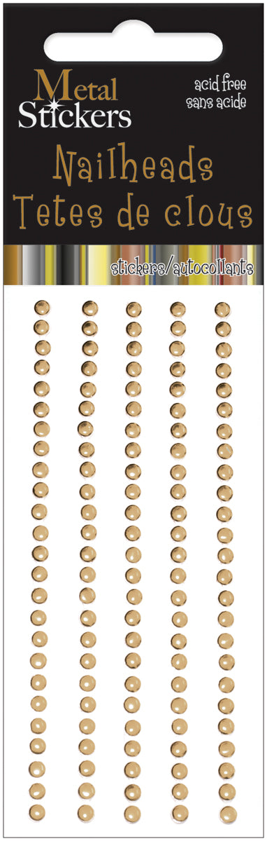 Mark Richards Metal Stickers Nailheads 3mm Round 125/Pkg-Silver