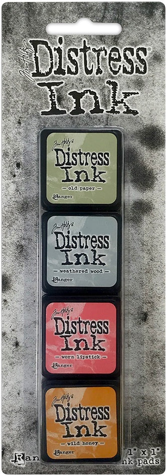 Tim Holtz Distress Mini Ink Pads 4/Pkg-Kit 18