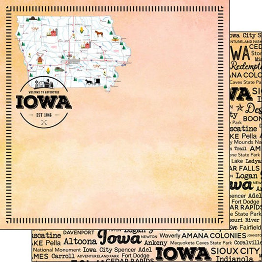 Iowa Postage Map DS Paper