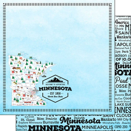 Minnesota Postage Map DS Paper