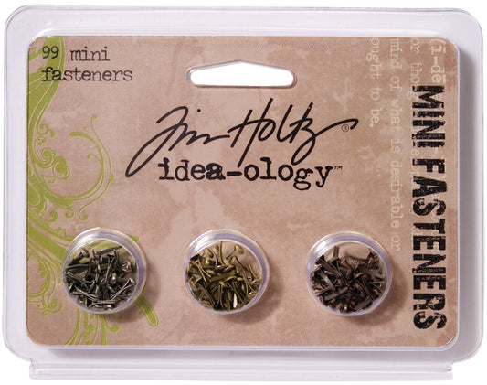 Idea-Ology Metal Screw-Top Paper Fasteners .25" 99/Pkg-Antique Nickel, Brass & Copper