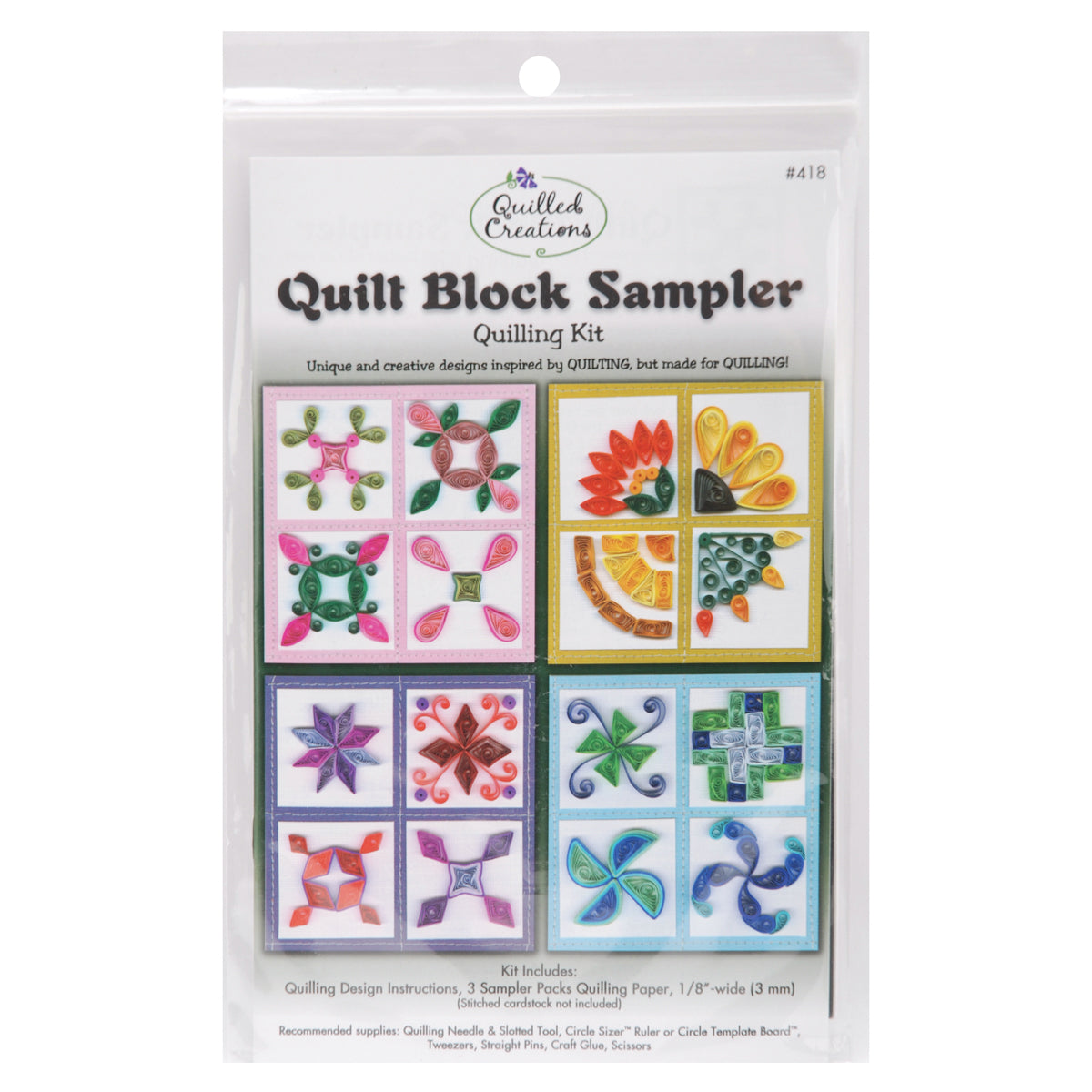 Quilled Creations Quilling Kit-Quilt Block Sampler