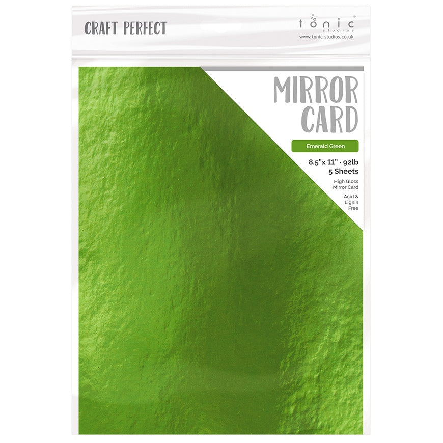 Craft Perfect High Gloss Mirror Cardstock 8.5"X11" 5/Pkg-Ruby Red