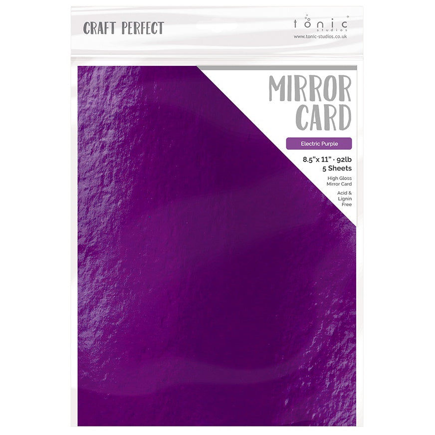 Craft Perfect High Gloss Mirror Cardstock 8.5"X11" 5/Pkg-Ruby Red