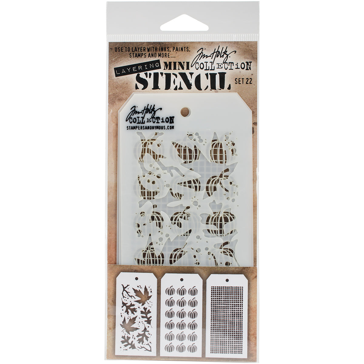 Tim Holtz Mini Layered Stencil Set 3/Pkg-Set #3