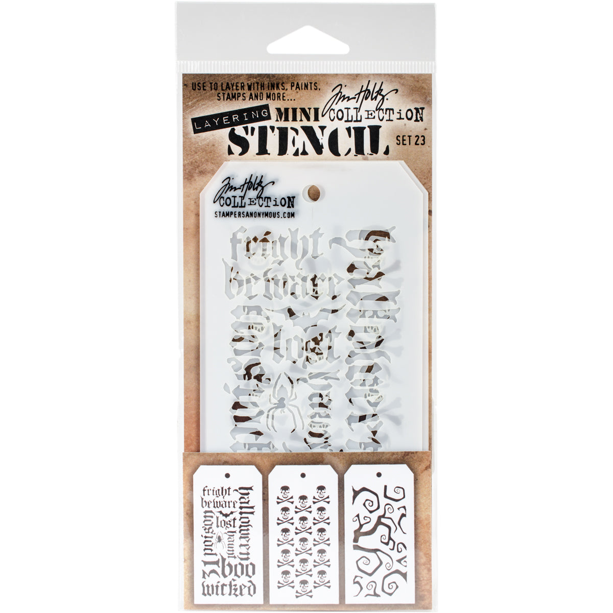 Tim Holtz Mini Layered Stencil Set 3/Pkg-Set #3