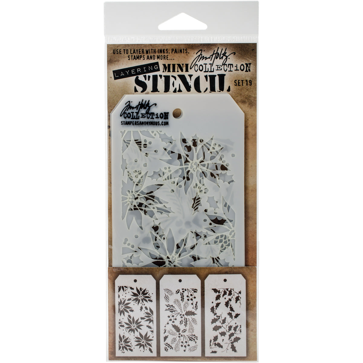 Tim Holtz Mini Layered Stencil Set 3/Pkg-Set #3