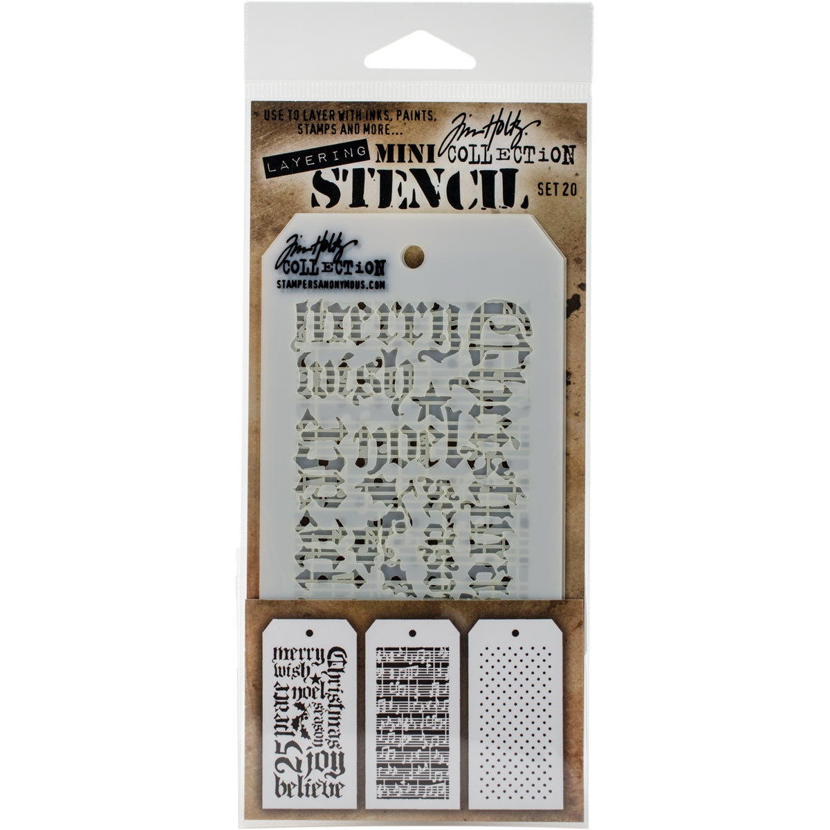 Tim Holtz Mini Layered Stencil Set 3/Pkg-Set #3