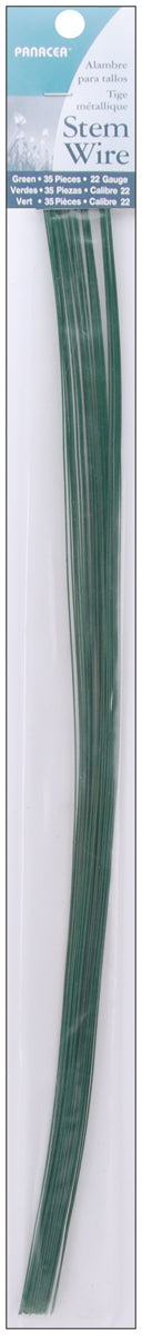 Panacea Stem Wire 22 Gauge 18" 35/Pkg-Green