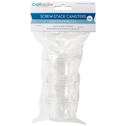 Craft Medley Bead Storage Screw-Top Cups 3/Pkg-1.5oz