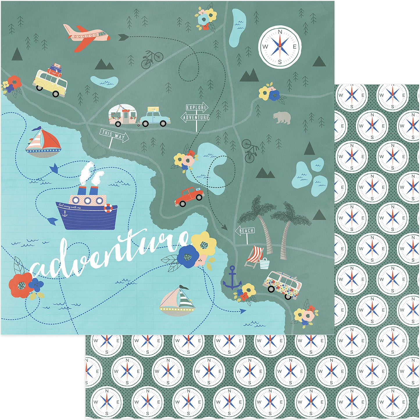 Let's Go! Double-Sided Cardstock 12"X12"-Let's Go